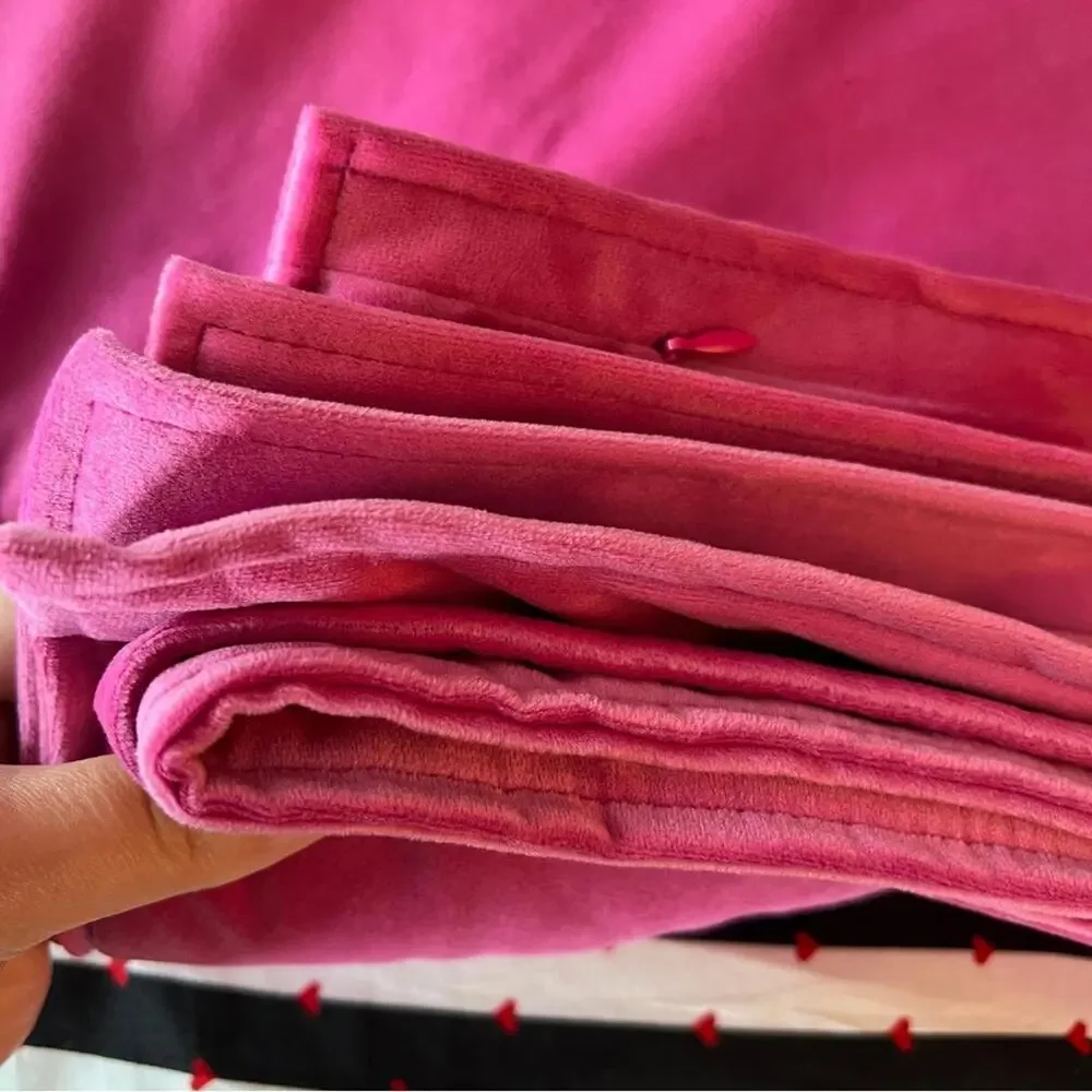 🆕 HOT PINK VELVET Euro Accent Pillow Covers Luxury High End Hotel Vibes